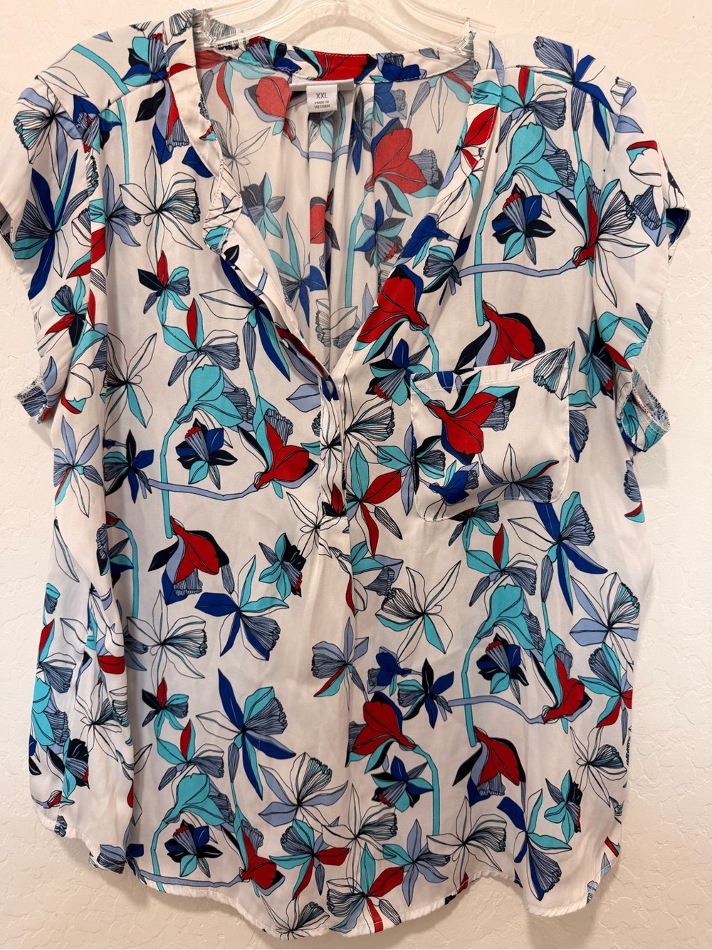 Women’s plus XXL Floral abstract Blouse blouse career business tropical